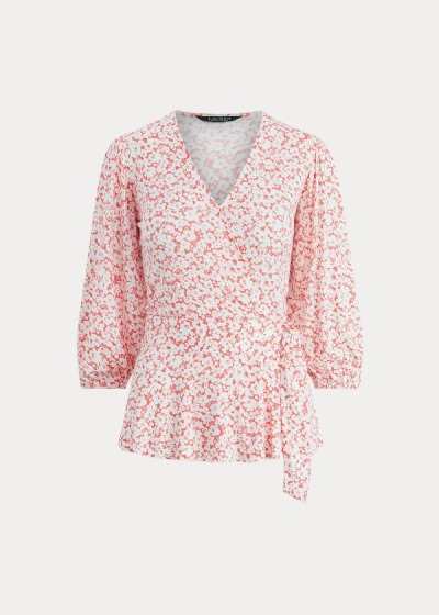 Ralph Lauren Floral Faux-Wrap Jersey Top Dame Danmark (WACVI4601)